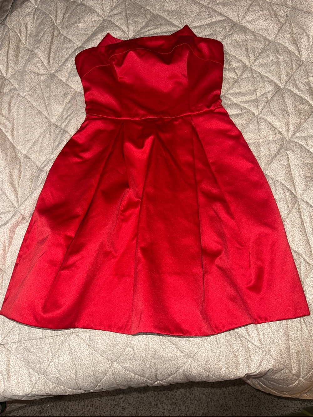 Jill Stuart Strapless Red Satin Party Dress